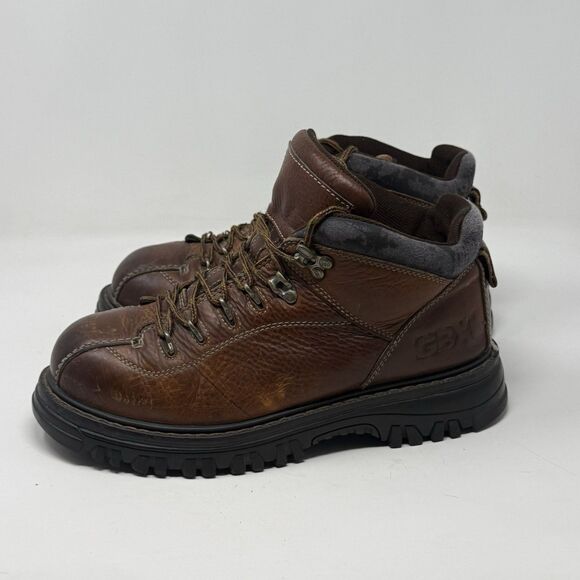 GBX Boots Mens 11 Brown Leather Chunky Lug Sole Gorpcore Y2K Vintage FLAWS main image 10